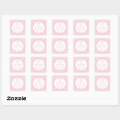Sweet Cross in Lijst First Holy Communion Roze Vierkante Sticker (Vel)