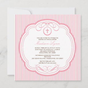 Sweet Cross Roze Baby Girl Baptisme Inname Kaart