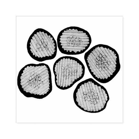 Sweet Crunchy Kosher Dill Pickle Chips Foodie Rubberstempel (Afrduk)