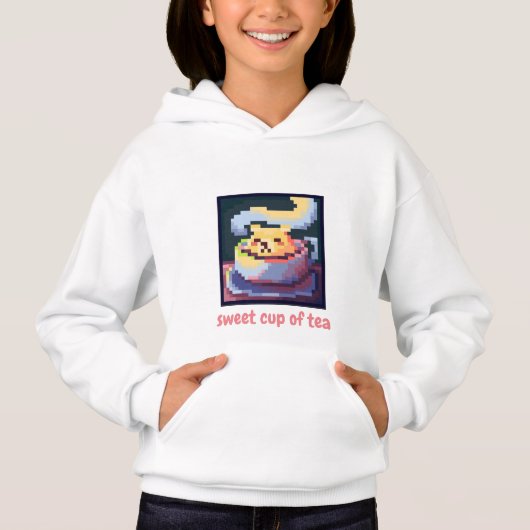 sweet cup of tea, pixelart, Pixel Art, shirt (Voorkant)