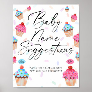 Sweet Cupcake Baby, naam Suggestie Poster