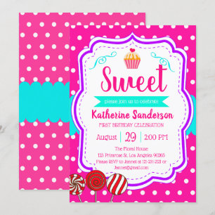Sweet Cupcake Baby Sprinkle Snoep shoppe Verjaarda Kaart
