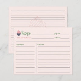Sweet Cupcake Baking Family Recipcard