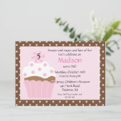 Sweet Cupcake Birthday Uitnodiging (Staand voorkant)