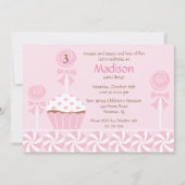 Sweet Cupcake Birthday Uitnodiging (Voorkant)