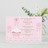 Sweet Cupcake Birthday Uitnodiging (Staand voorkant)