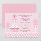 Sweet Cupcake Birthday Uitnodiging (Voorkant / Achterkant)