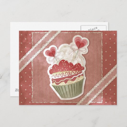 Sweet Cupcake Briefkaart (Voorkant / Achterkant)