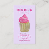 Sweet Cupcake Catering Bakery Paars Pink CUSTOM Visitekaartje (Achterkant)