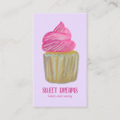 Sweet Cupcake Catering Bakery Paars Pink CUSTOM Visitekaartje (Voorkant)