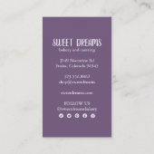 Sweet Cupcake Catering Bakery Paarse Sociale Picto Visitekaartje (Achterkant)