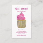 Sweet Cupcake Catering Bakery Pink CUSTOM Visitekaartje (Achterkant)