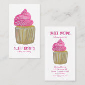 Sweet Cupcake Catering Bakery Pink CUSTOM Visitekaartje (Voorkant / Achterkant)