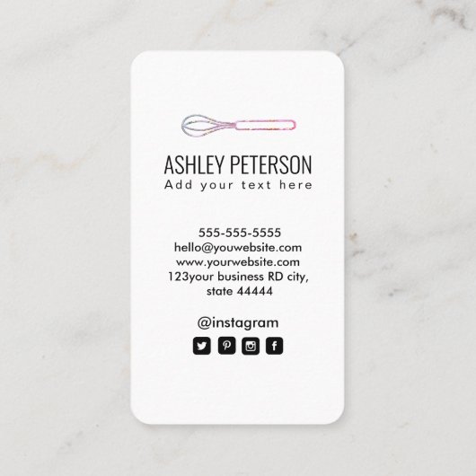 Sweet Cupcake Catering Bakkerij Roze QR Code Socia Visitekaartje (Achterkant)