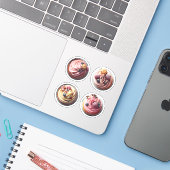 Sweet Cupcake Cream Cakes Muffins Etiketten Foto Sticker (Laptop met iPhone)