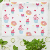 Sweet Cupcake Donut Valentijnsdag Theedoek (Gevouwen)