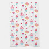 Sweet Cupcake Donut Valentijnsdag Theedoek (Verticaal)