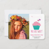 Sweet Cupcake Foto Classroom Valentijnsdag Kaart (Voorkant)