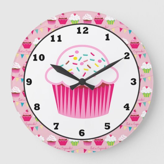 Sweet Cupcake Fun Wall klok (Voorkant)