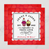 Sweet Cupcake Funny 50th Golden Jubileum Kaart (Voorkant / Achterkant)