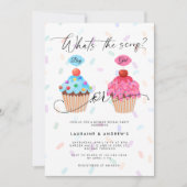 Sweet Cupcake Gender Dispatch Party Invitation Kaart (Voorkant)