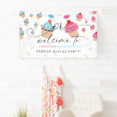 Sweet Cupcake Gender onthaal Welkom Spandoek (Insitu)