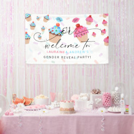 Sweet Cupcake Gender onthaal Welkom Spandoek