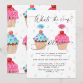 Sweet Cupcake Gender Reality Party Kaart (Voorkant / Achterkant)