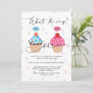 Sweet Cupcake Gender Reality Party Kaart
