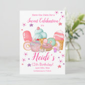 Sweet Cupcake, ijsklok, elke leeftijd Save The Date (Staand voorkant)