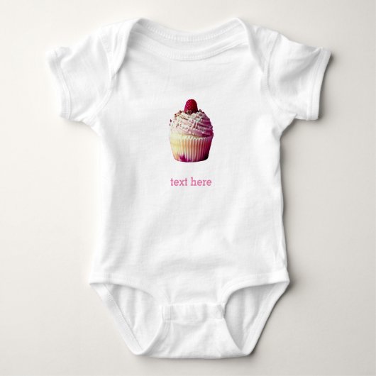 Sweet Cupcake Jersey Bodysuit, wit Romper (Voorkant)