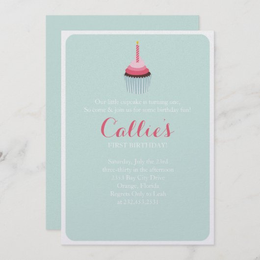 Sweet Cupcake Kaart (Voorkant / Achterkant)