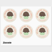 Sweet Cupcake Kinder Classroom Valentijnsdag Party Ronde Sticker (Vel)