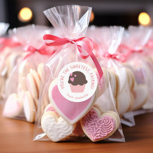 Sweet Cupcake Kinder Classroom Valentijnsdag Party Ronde Sticker