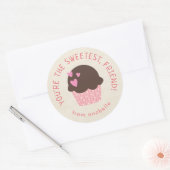 Sweet Cupcake Kinder Classroom Valentijnsdag Party Ronde Sticker (Envelop)