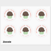 Sweet Cupcake Kinder Classroom Valentijnsdag Party Ronde Sticker (Vel)