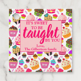 Sweet Cupcake Leraar Waardering Bedankjes Labels