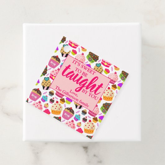 Sweet Cupcake Leraar Waardering Bedankjes Labels (In situ)