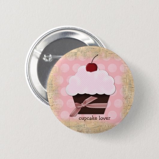 Sweet Cupcake Lover Button (Voorkant /achterkant)