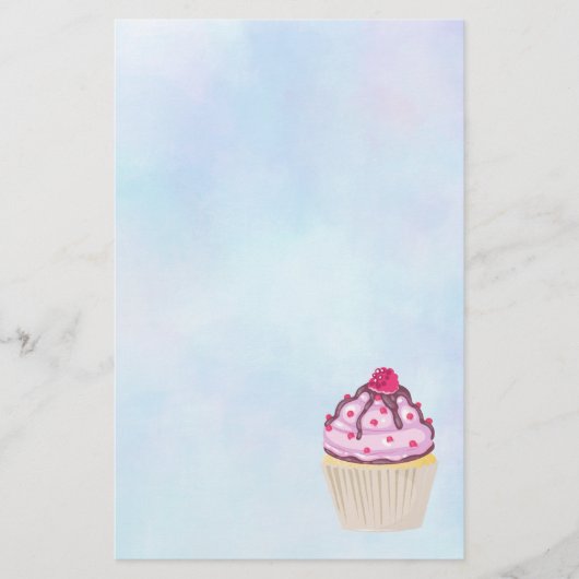 Sweet Cupcake met Frambozen bovenaan Briefpapier (Voorkant)