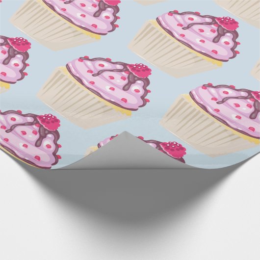 Sweet Cupcake met Frambozen bovenaan Cadeaupapier (Hoek)