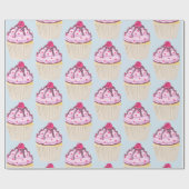 Sweet Cupcake met Frambozen bovenaan Cadeaupapier (Vlak)
