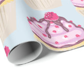 Sweet Cupcake met Frambozen bovenaan Cadeaupapier (Rol Hoek)