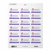 Sweet Cupcake met Frambozen bovenaan Etiket (Full Sheet)