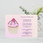 Sweet Cupcake met Frambozen bovenaan Kaart (Staand voorkant)