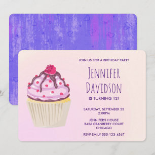 Sweet Cupcake met Frambozen bovenaan Kaart