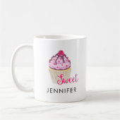 Sweet Cupcake met Frambozen bovenaan Koffiemok (Links)