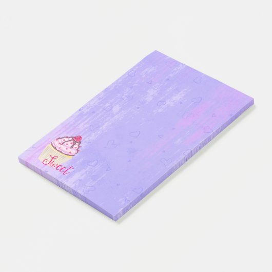 Sweet Cupcake met Frambozen bovenaan Post-it® Notes (Schuin)