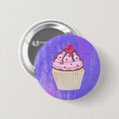 Sweet Cupcake met Frambozen bovenaan Ronde Button 5,7 Cm (Voorkant /achterkant)