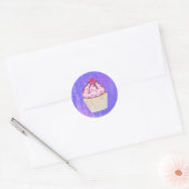 Sweet Cupcake met Frambozen bovenaan Ronde Sticker (Envelop)